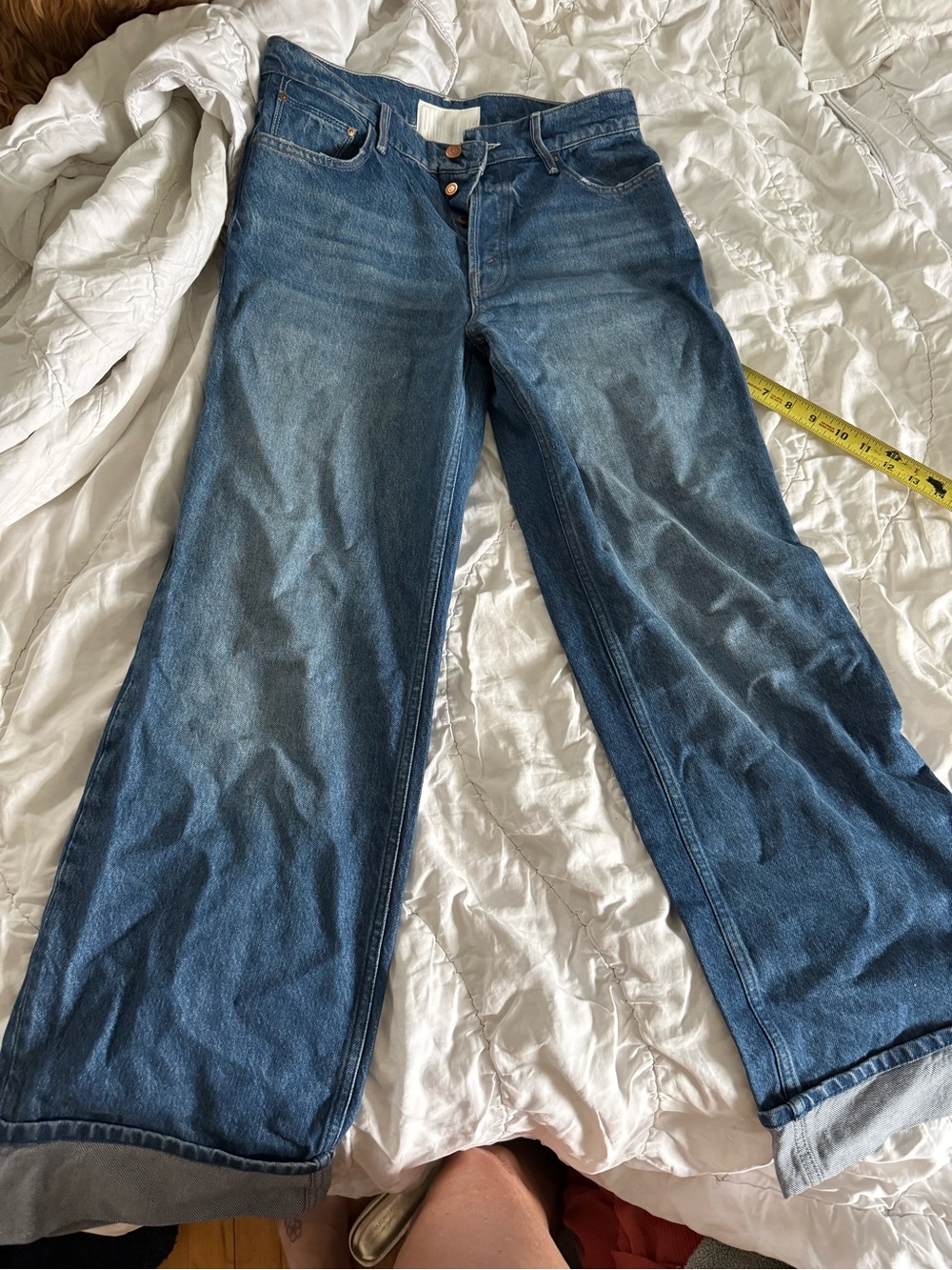 MOTHER Blue Wide Leg Flare Jeans